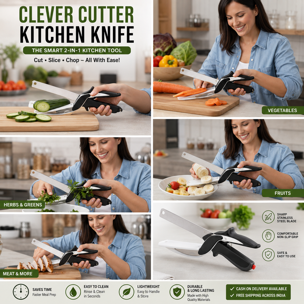 Clever Cutter 2-in-1 kitchen knife
