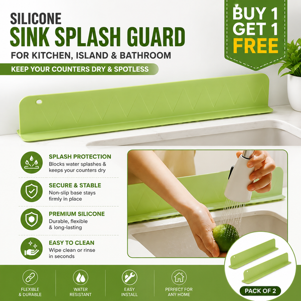 Silicone Sink Splash Guard | Kitchen, Island & Bathroom | Buy 1 Get 1 Free